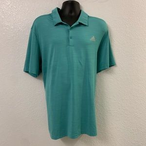 Adidas Polyester Golf Polo Shirt Climacool Green
